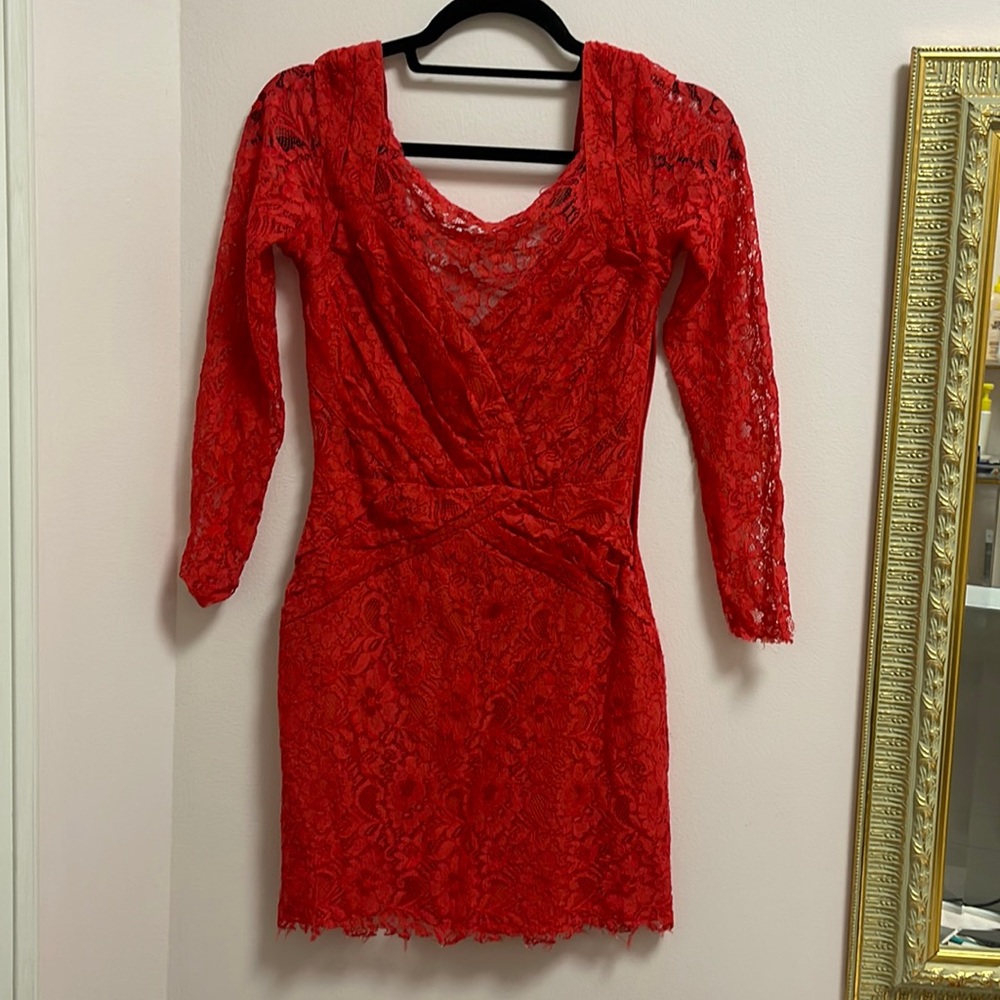 Sexy red lace dress